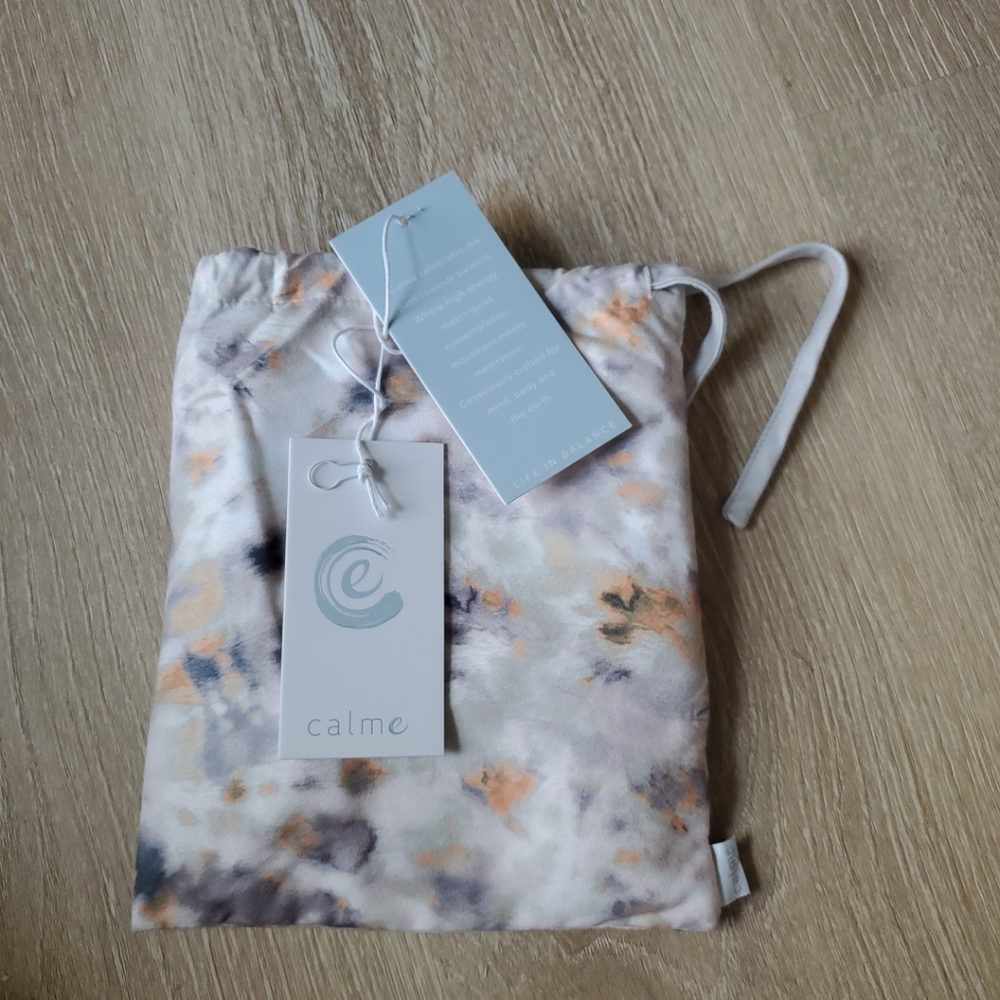NWT Calme By Johnny Was Small Natural Tie Dye Towel 39x20